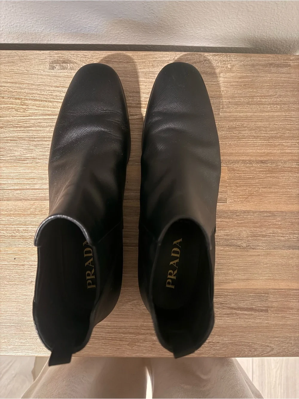 Authentic Prada Men’s Chelsea Half-boots | Leather | Size 9.5 | Made in Italy